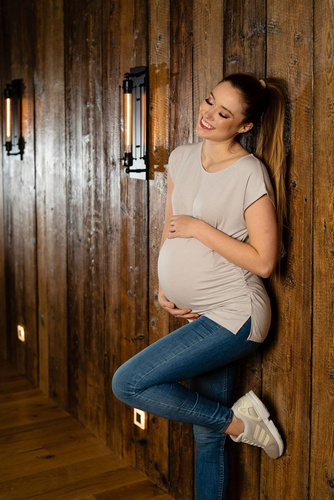 015 T-shirt bluzka O-neck MIRACLE- popiel