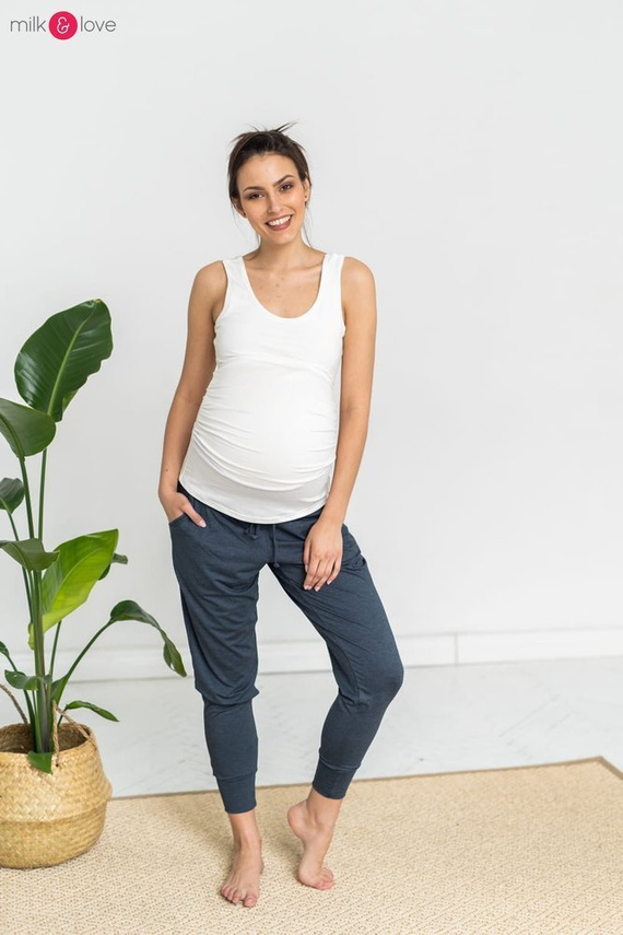 Joggersy spodnie ciążowe Milk&Love grafitowy