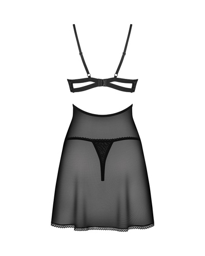 Komplet 2-częściowy Nutris Babydoll Obsessive - czarny