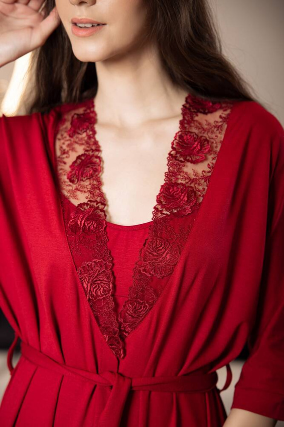 Szlafrok damski Allure Momenti Per Me wine