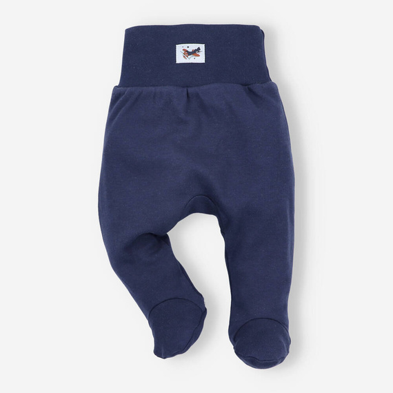 Komplet niemowlęcy z bawełny organicznej Samoloty Nini granatowy