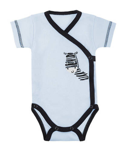"Zebra" Body rozpinane z krótkim rękawem Terjan - niebieski