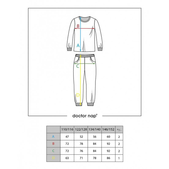 PDG.4311 Piżama dziecięca Unisex Doctor Nap - graphite