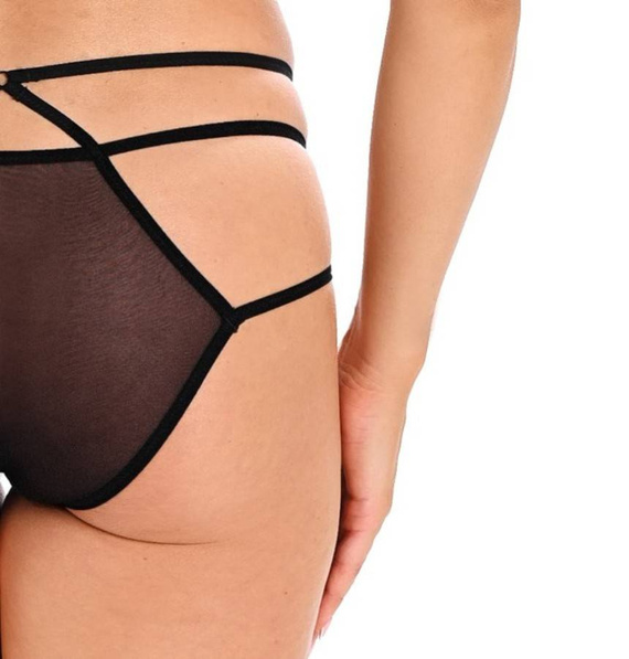 Figi damskie z paseczkami Demi Teyli - czarny