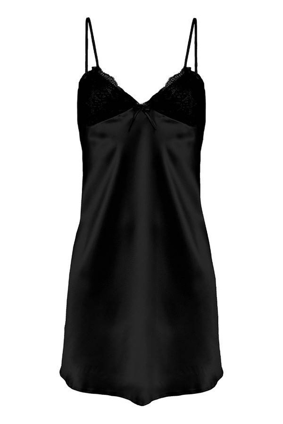 Halka satynowa koszulka damska Agnes DKaren - Czarny