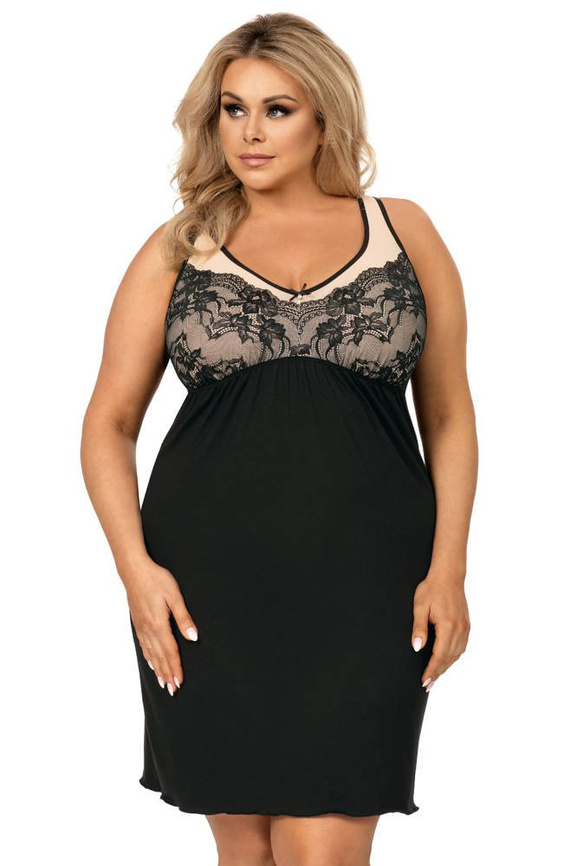 Koszulka Nocna Sarah Plus Size Donna - czarny