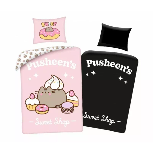 Halantex Pościel świecąca w ciemności Pusheen różowa 140x200 z poszewką 70x90 – H1