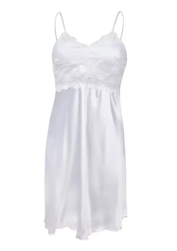 Halka satynowa Peri koszulka damska DKaren - biały