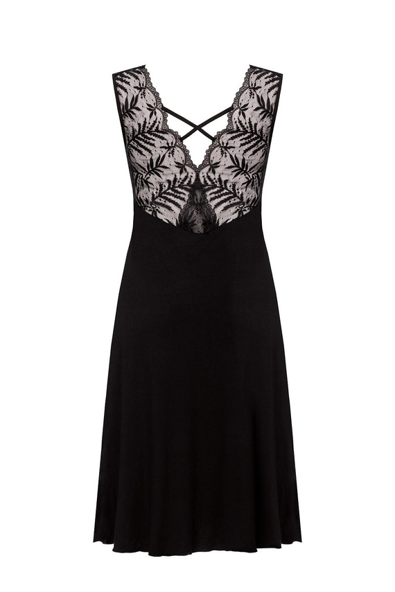 Elegancka koszula nocna Nipplex Mefemi Petra KM29 – wiskoza i koronka, długość midi