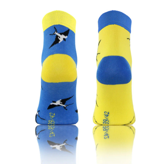 Jaskółki Skarpety krótkie finest cotton dwie różne Sesto Senso niebieski