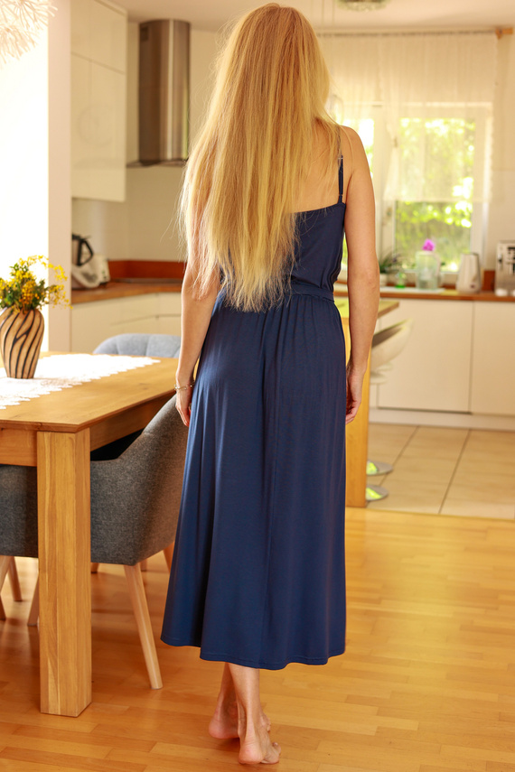 Sukienka Grace Mirale – Długa wiskozowa sukienka z gumką w talii i rozcięciem | Made in Poland