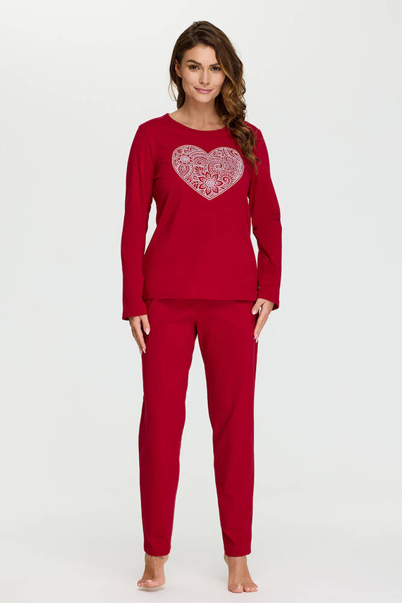 Piżama damska 10 Senizo bordowy