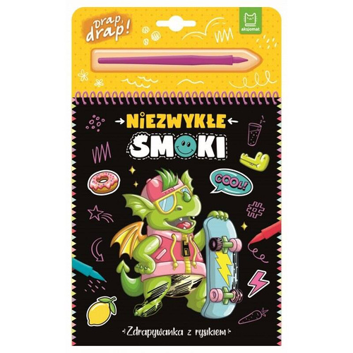 Książeczka Niezwykłe smoki zdrapywanka z rysikiem Aksjomat