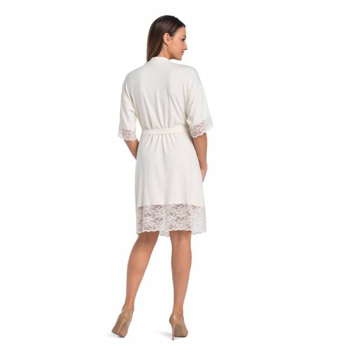 Damski szlafrok Gloria Teyli - ecru 