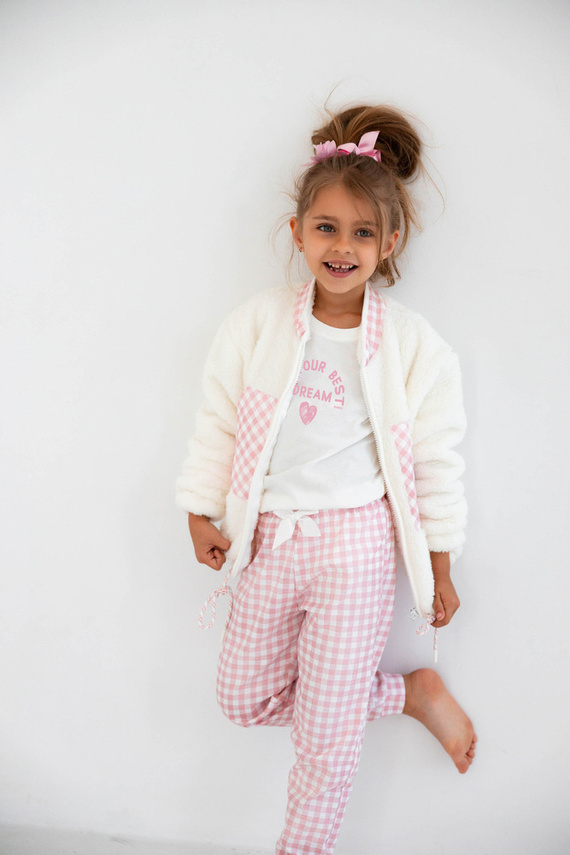 Bluza dziecięca Nanny Kids Sensis - ecru-różowy