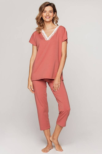 Piżama damska 945  CANA -jasna terakota