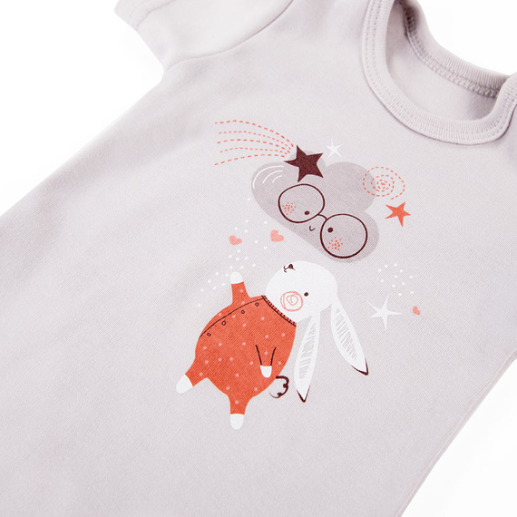 Body z krótkim rękawem Mellow Ewa Klucze - szary