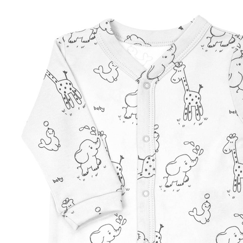 4800 01 Animals Komplet wyprawkowy 4-częściowy nadruk Nicol - biały