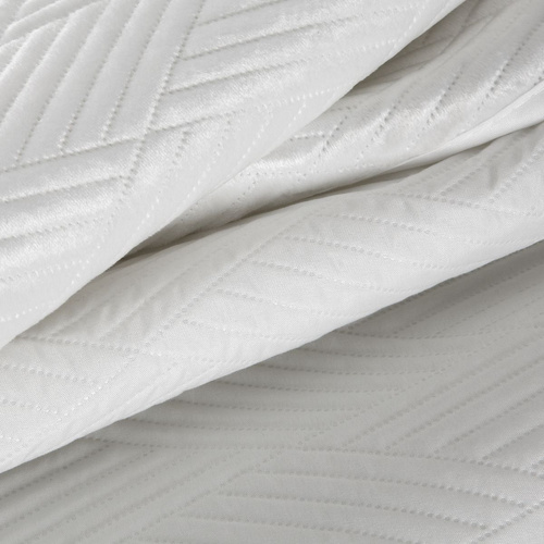 Narzuta dekoracyjna welwetowa wzór geometryczny Ariel 1 Eurofirany biały