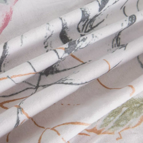 Pościel flanelowa liście 31505/1 Darymex biały 