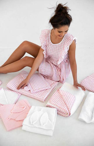 Pościel 2-elementy Thamar Komplet pościeli Sensis - ecru-różowy