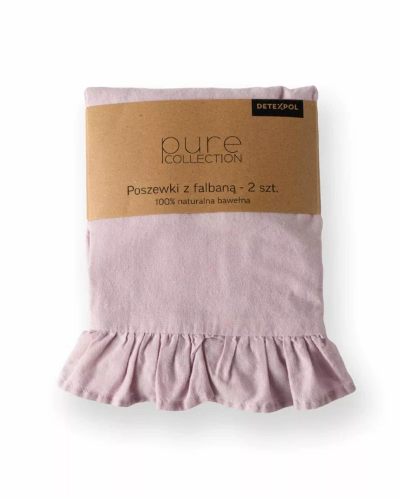 Pościel bawełniana Pure 23 jednobarwna Detexpol różowy