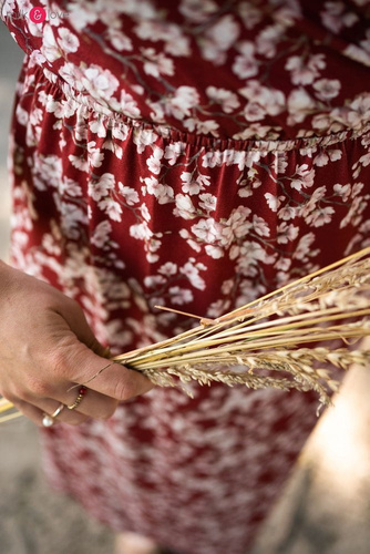 Two Ways LONG Sukienka do karmienia ciążowa krótki rękaw Milk&Love miętowa w magnolie i ptaki