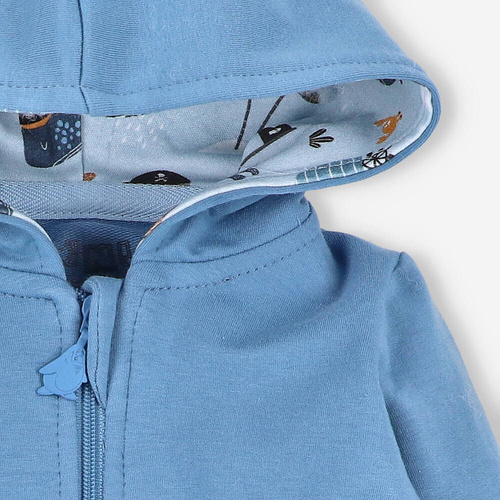 Bluza dresowa z kapturem z bawełny organicznej Piraci Nini niebieski 