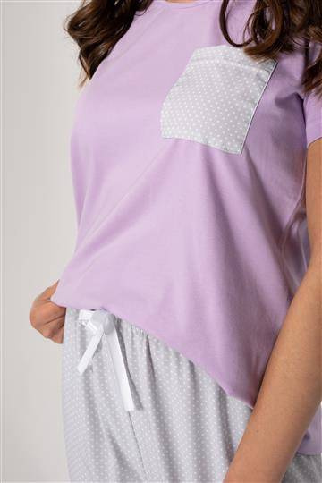 Piżama damska Caroline Momenti Per Me lila-grey