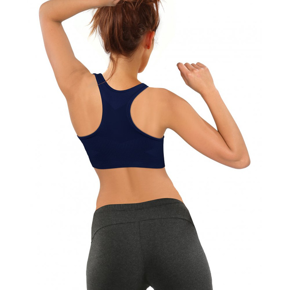 Biustonosz sportowy top CL14 Sesto Senzo granatowy