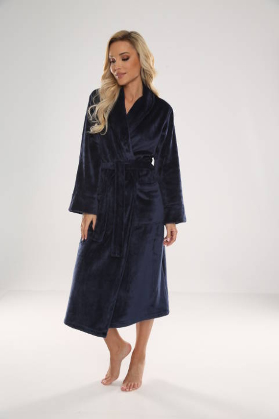 Długi Szlafrok damski 628 Abigail Forex - granat