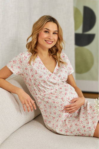 Koszula ciążowa i do karmienia 9394 Doctor Nap - rose flowers