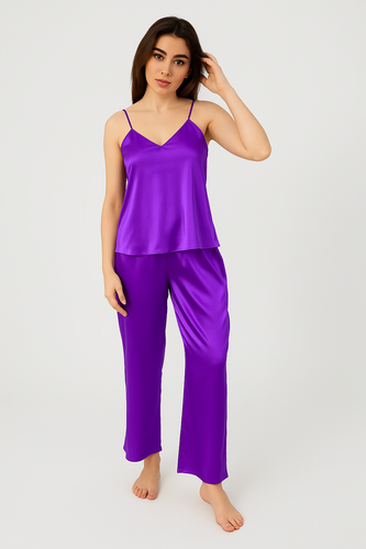Piżama Damska Satynowa Iga DKaren - Fiolet