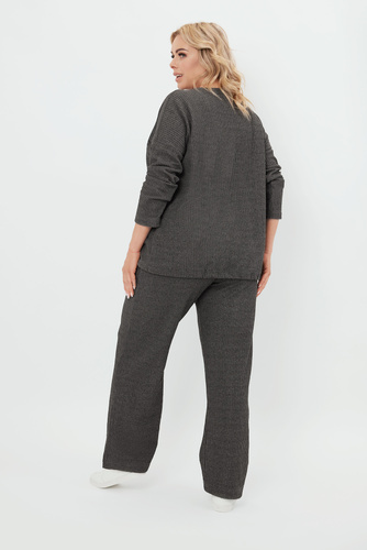 Komplet Damski długi rękaw, długie spodnie Avira Italian Fashion - ciemny melanż