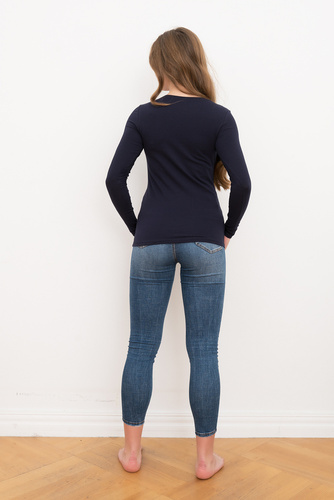 Ibiza Bluzka Damska długi rękaw Italian Fashion- granat