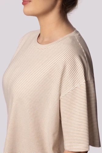 Piżama damska Stripe shortsleeve Mona ecru