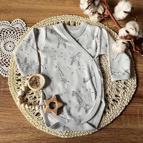 Body kopertowe z długim rękawem BD14626 Żyrafa Mamatti