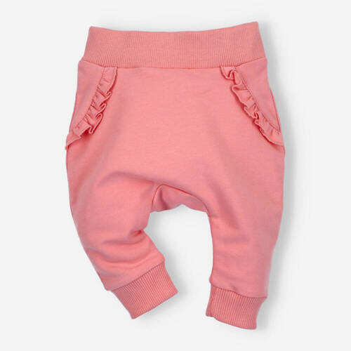 Spodnie dresowe z bawełny organicznej Śliweczki Nini koralowy