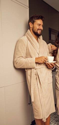 Szlafrok męski Vincent ByShelly - beżowy