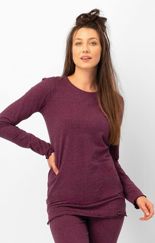 Key Hot Touch LVD 729 fuksja – ciepła koszulka damska bawełniana z falbanką