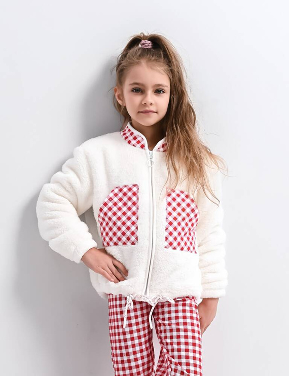Bluza dziecięca Perfect Kids Sensis - śmietanowy-czerwony