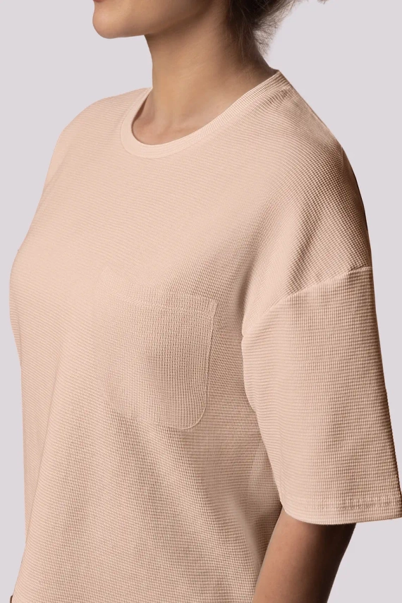 Piżama damska Cozy shortsleeve Mona beżowy