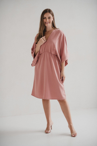 Elegancka sukienka Mama Zen do karmienia i na ciążę – Tencel Herbal Rose