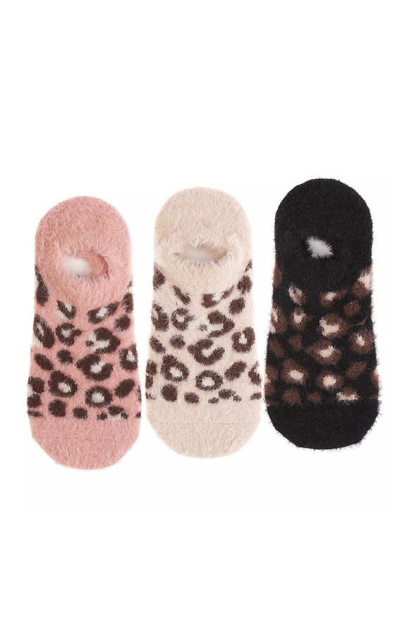 Baleriny damskie Moraj CDC 350-538 ABS – puchate, antypoślizgowe, w panterkę