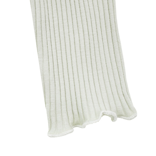 141525 Nicol legginsy prążkowane z falbanką – bawełniane, oliwkowe, wygodne, polska jakość