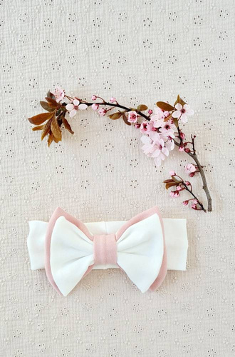 Opaska z dużą kokardą 1716KE Cherry Marija - ecru