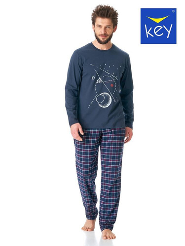 Piżama Męska MNS 616   Key granatowy