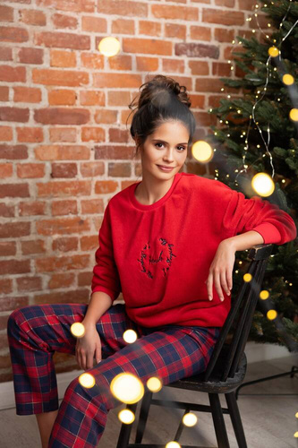 Piżama damska Cordelia Sensis -granatowy-czerwony