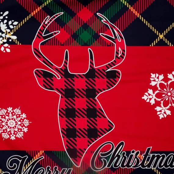 Pościel świąteczna renifer z mikrowłókna Dasher Eurofirany czerwony