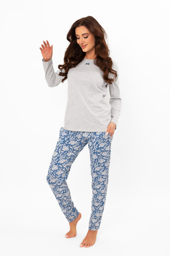 Piżama damska Boma – elegancja i wygoda w naturalnym stylu Italian Fashion - melanż/druk